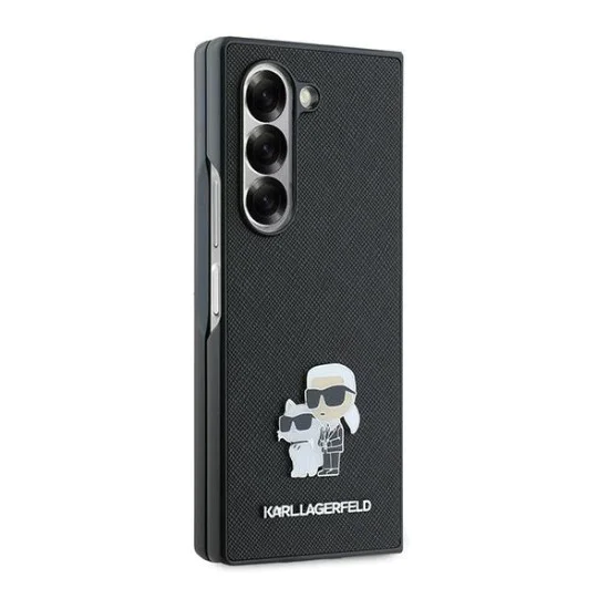 Калъф за Samsung Galaxy Z Fold6 - Karl Lagerfeld Saffiano (KLHCZFD6SAPKCNPK) - Karl&Choupette Metal Pin