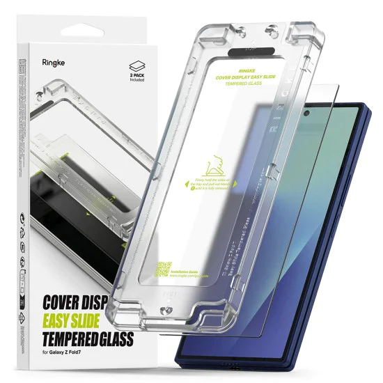 Калъф за Samsung Galaxy Z Fold7 - Ringke - Cover Display Easy Slide Tempered Glass (2 броя) - Прозрачен