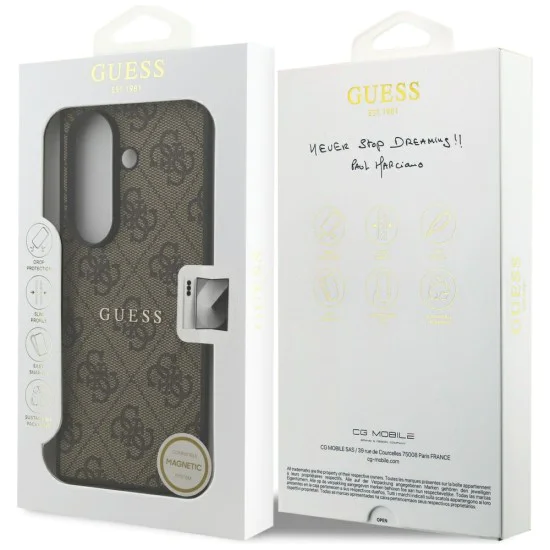 Калъф за Samsung Galaxy Z Fold7 – с MagSafe – Guess (GUHMZFD7P4MSEGCW) Hardcase 4G Classic – Кафяв