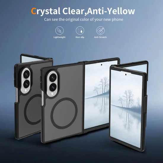 Калъф за Samsung Galaxy Z Fold8 - PureFrost MagSafe - Techsuit - Черен (Frosted Black)