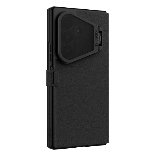 Калъф за Samsung Galaxy Z Fold8 Ultra - Qin Prop Silicone Leather Case (с прозрачно черен протектор за камера) - Nillkin - Черен