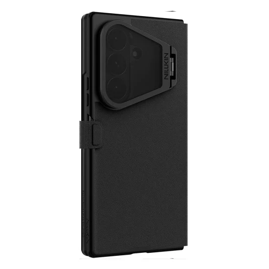 Калъф за Samsung Galaxy Z Fold8 Ultra - Qin Prop Silicone Leather Case (с прозрачно черен протектор за камера) - Nillkin - Черен
