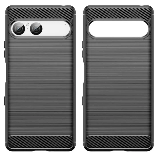 Калъф за Sony Xperia 10 VIII - Carbon Silicone - Techsuit - Черен