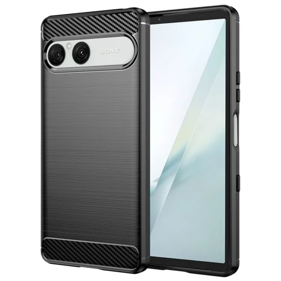 Калъф за Sony Xperia 10 VIII - Carbon Silicone - Techsuit - Черен
