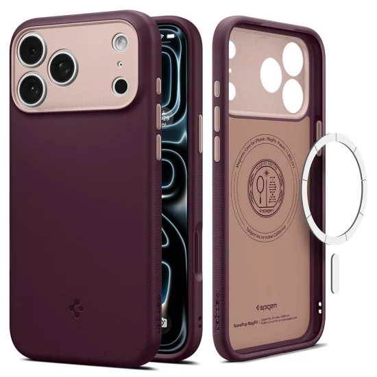 Калъф Spigen Caseology Nano Pop MagSafe (ACS12141) - iPhone 18 Pro Max / iPhone 17 Pro Max - Бордо