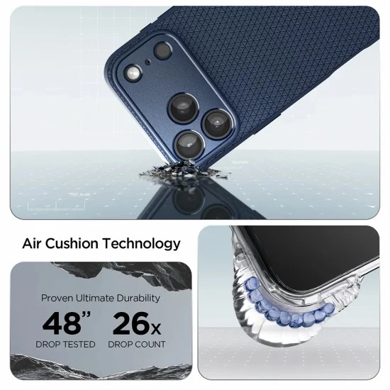 Калъф Spigen Liquid Air (ACS12150) - iPhone 18 Pro / iPhone 17 Pro - Тъмносин