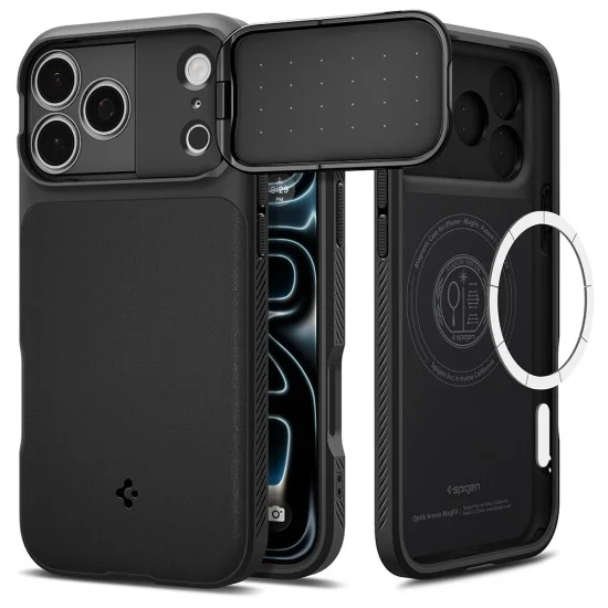 Калъф Spigen Optik Armor MagSafe (ACS09900) - iPhone 17 Pro Max / iPhone 18 Pro Max - Черен