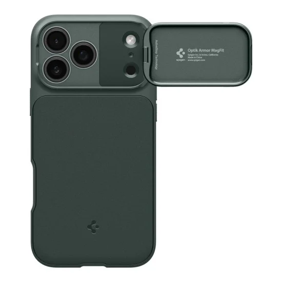 Калъф Spigen Optik Armor MagSafe (ACS09901) - iPhone 18 Pro Max / iPhone 17 Pro Max - Зелен
