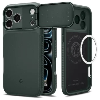 Калъф Spigen Optik Armor MagSafe (ACS09954) - iPhone 18 Pro / iPhone 17 Pro - Зелен