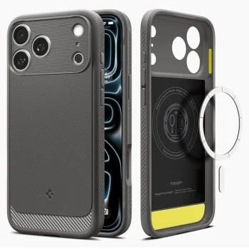 Калъф Spigen Rugged Armor MagSafe (ACS12148) - iPhone 18 Pro / iPhone 17 Pro - Сив