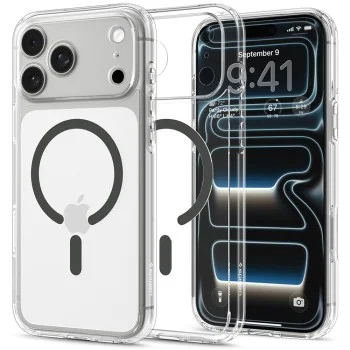 Калъф Spigen - Ultra Hybrid MagSafe (ACS12119) - iPhone 18 Pro Max / iPhone 17 Pro Max - Прозрачен / Сив