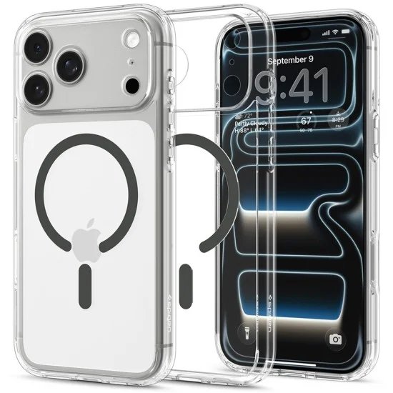 Калъф Spigen - Ultra Hybrid MagSafe (ACS12119) - iPhone 18 Pro Max / iPhone 17 Pro Max - Прозрачен / Сив