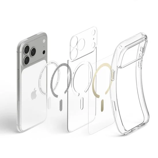 Калъф Spigen - Ultra Hybrid MagSafe (ACS12120) - iPhone 18 Pro Max / iPhone 17 Pro Max - Прозрачен / Златен