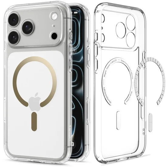 Калъф Spigen - Ultra Hybrid MagSafe (ACS12120) - iPhone 18 Pro Max / iPhone 17 Pro Max - Прозрачен / Златен