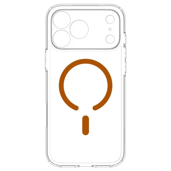 Калъф Spigen - Ultra Hybrid MagSafe (ACS12122) - iPhone 18 Pro Max / iPhone 17 Pro Max - Прозрачен / Оранжев
