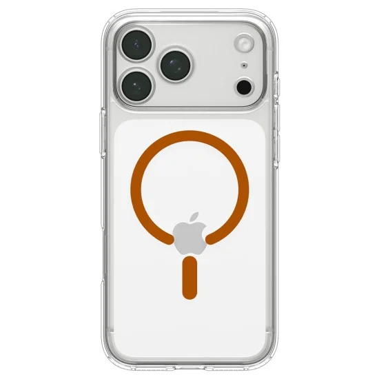 Калъф Spigen - Ultra Hybrid MagSafe (ACS12122) - iPhone 18 Pro Max / iPhone 17 Pro Max - Прозрачен / Оранжев