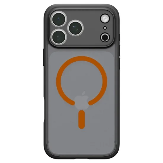 Калъф Spigen - Ultra Hybrid MagSafe (ACS12125) - iPhone 18 Pro Max / iPhone 17 Pro Max - Черен / Оранжев