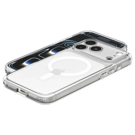 Калъф Spigen - Ultra Hybrid MagSafe (ACS12155) - iPhone 18 Pro / iPhone 17 Pro - Прозрачен / Бял