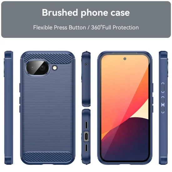Калъф Techsuit Carbon Silicone - Google Pixel 10a - Син