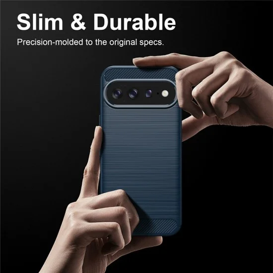 Калъф Techsuit Carbon Silicone - Google Pixel 11 / Pixel 11 Pro - Син