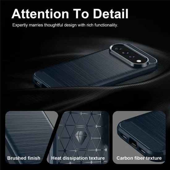 Калъф Techsuit Carbon Silicone - Google Pixel 11 / Pixel 11 Pro - Син