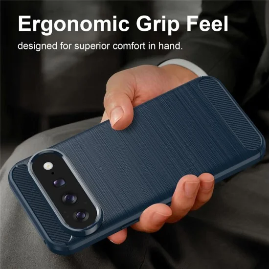 Калъф Techsuit Carbon Silicone - Google Pixel 11 / Pixel 11 Pro - Син