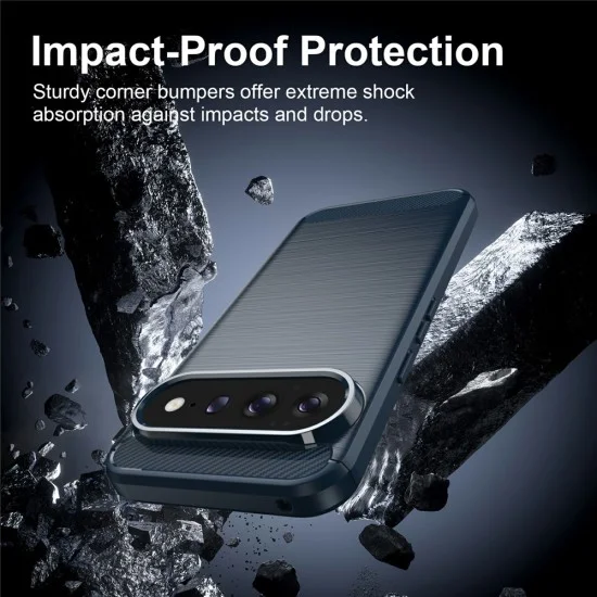Калъф Techsuit Carbon Silicone - Google Pixel 11 / Pixel 11 Pro - Син