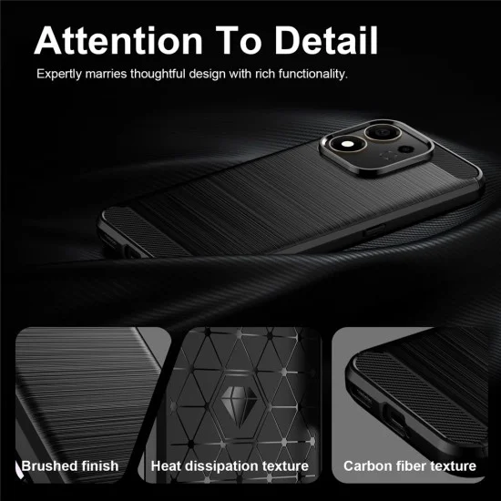 Калъф Techsuit Carbon Silicone - Honor 600 Smart - Черен