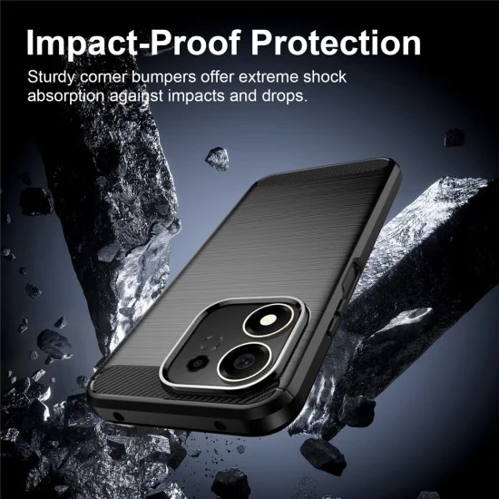 Калъф Techsuit Carbon Silicone - Honor 600 Smart - Черен