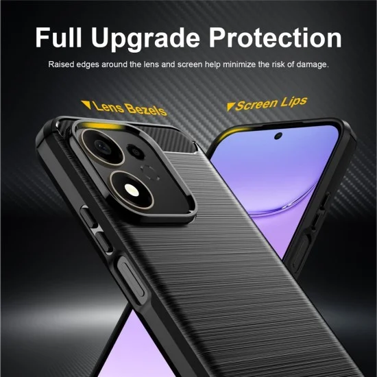 Калъф Techsuit Carbon Silicone - Honor 600 Smart - Черен