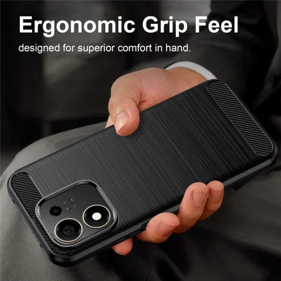 Калъф Techsuit Carbon Silicone - Honor 600 Smart - Черен