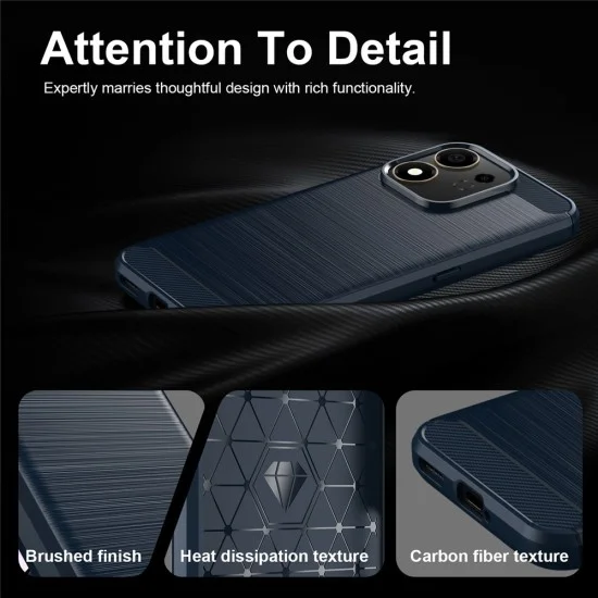 Калъф Techsuit Carbon Silicone - Honor 600 Smart - Син