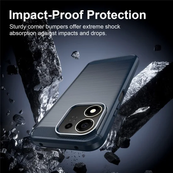 Калъф Techsuit Carbon Silicone - Honor 600 Smart - Син