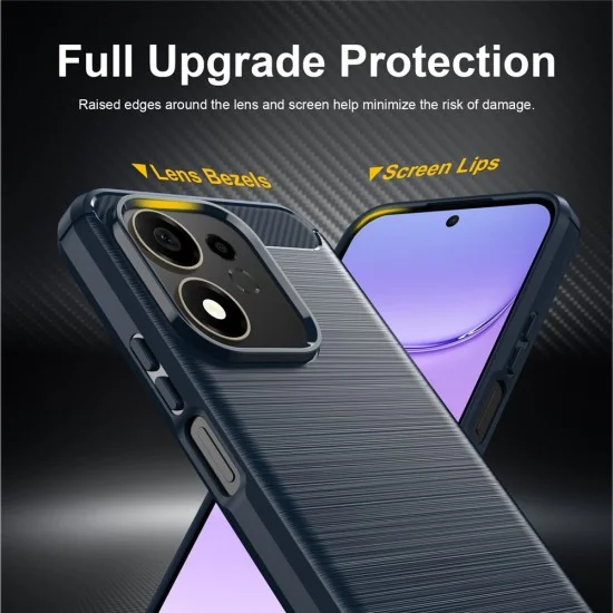 Калъф Techsuit Carbon Silicone - Honor 600 Smart - Син