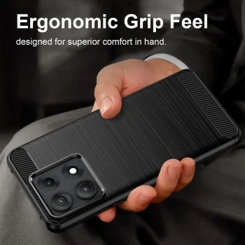 Калъф Techsuit Carbon Silicone - Motorola Edge 70 Max - Черен