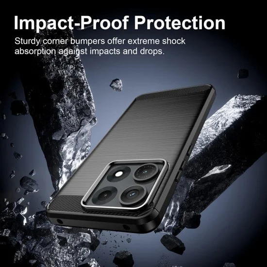Калъф Techsuit Carbon Silicone - Motorola Edge 70 Max - Черен