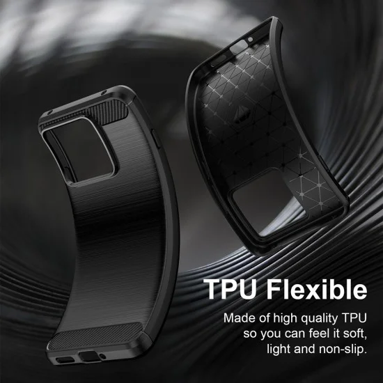 Калъф Techsuit Carbon Silicone - Motorola Edge 70 Max - Черен