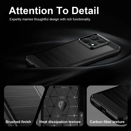 Калъф Techsuit Carbon Silicone - Motorola Edge 70 Max - Черен