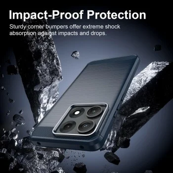 Калъф Techsuit Carbon Silicone - Motorola Edge 70 Max - Син