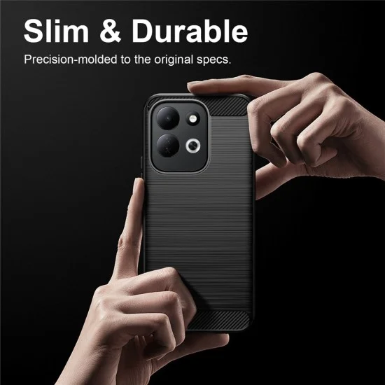 Калъф Techsuit Carbon Silicone - Xiaomi Redmi 17 4G / Redmi 17 5G - Черен