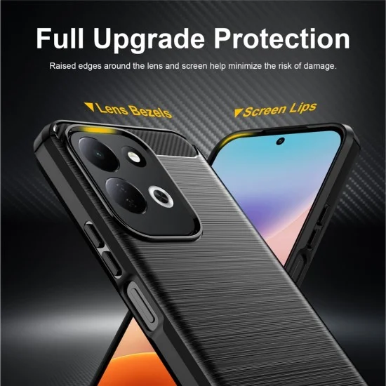 Калъф Techsuit Carbon Silicone - Xiaomi Redmi 17 4G / Redmi 17 5G - Черен