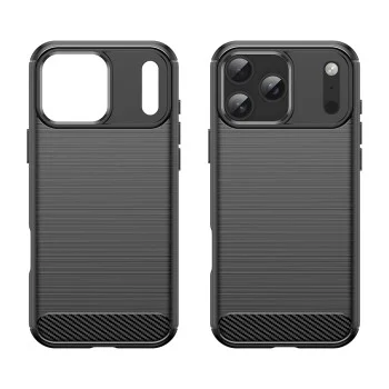 Калъф Techsuit Carbon Silicone - iPhone 18 Pro Max / iPhone 17 Pro Max - Черен