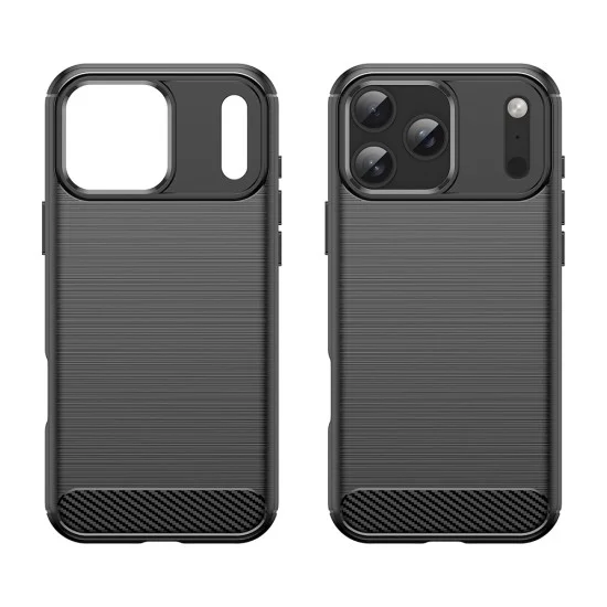 Калъф Techsuit Carbon Silicone - iPhone 18 Pro Max / iPhone 17 Pro Max - Черен