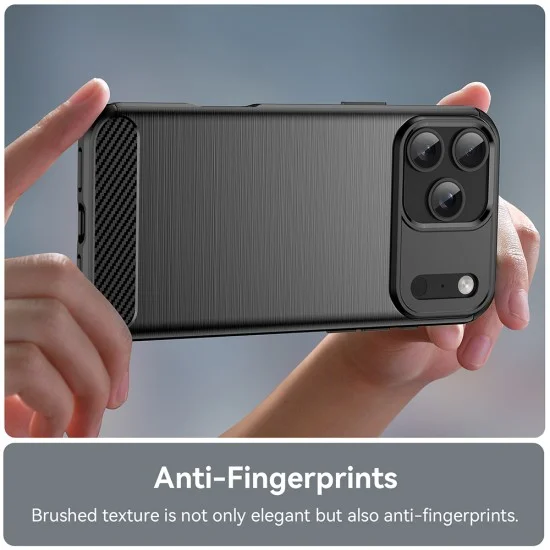 Калъф Techsuit Carbon Silicone - iPhone 18 Pro Max / iPhone 17 Pro Max - Черен
