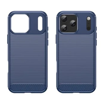 Калъф Techsuit Carbon Silicone - iPhone 18 Pro Max / iPhone 17 Pro Max - Син