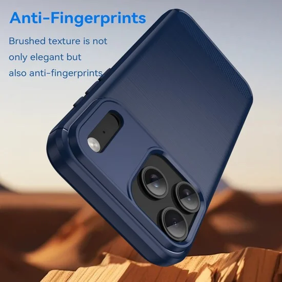 Калъф Techsuit Carbon Silicone - iPhone 18 Pro Max / iPhone 17 Pro Max - Син