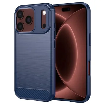 Калъф Techsuit Carbon Silicone - iPhone 18 Pro Max / iPhone 17 Pro Max - Син