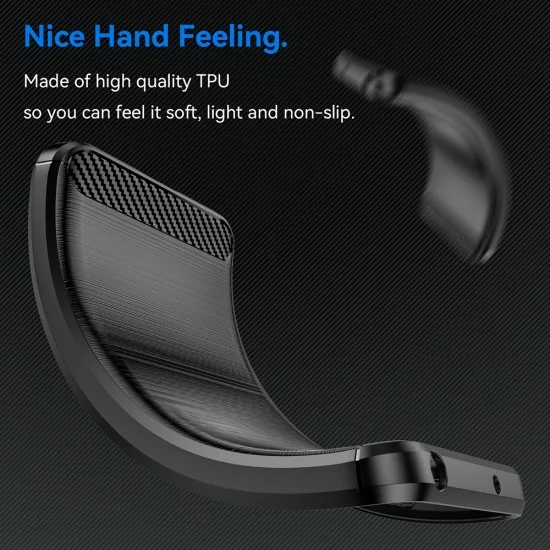 Калъф Techsuit Carbon Silicone - iPhone 18 Pro / iPhone 17 Pro - Черен