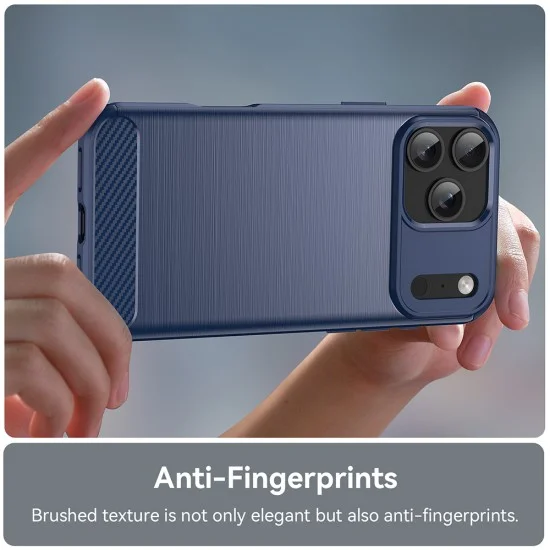 Калъф Techsuit Carbon Silicone - iPhone 18 Pro / iPhone 17 Pro - Син