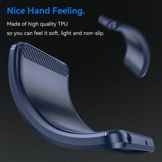 Калъф Techsuit Carbon Silicone - iPhone 18 Pro / iPhone 17 Pro - Син